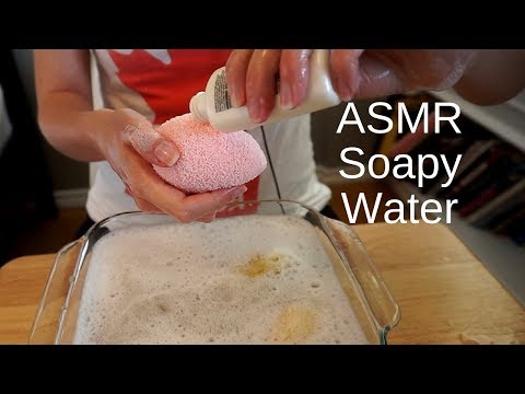 ASMR Soapy Water [Foam Water and Sponge Sounds]