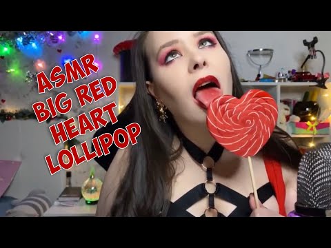 ASMR big red heart lollipop ❤️