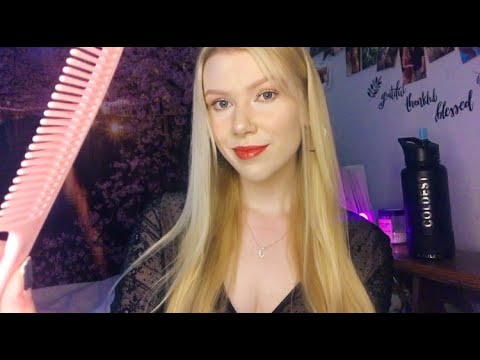 ASMR | Positive Affirmations & Negative Energy Cleaning | "combing, clipping, rolling" triggers💝