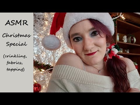 ASMR Christmas Special (crinkling, fabrics, tapping)