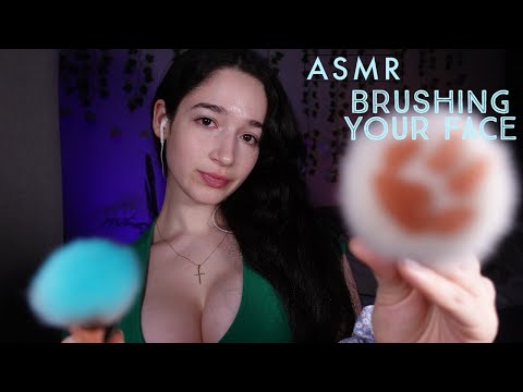 ASMR Brushing Your Face & Mouth Sounds Until you Fall Asleep 😴♡