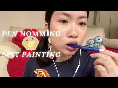 ASMR Pure Mouth Sounds (Pen Nomming and Painting Your Face)
