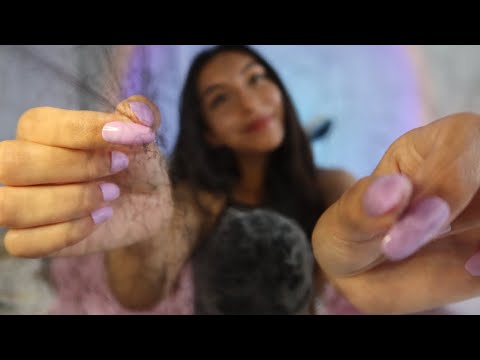 Plucking Spider Webs On Your Face (Visual Triggers & Mouth Sounds) ~ ASMR