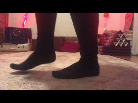 ASMR FEET dancing socks creaky floor :)