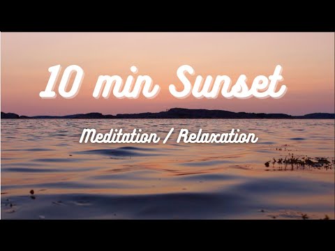 (ASMR) 10 min Sunset with Ocean sounds 🌊 (for sleep / meditation)