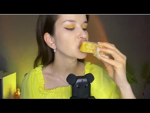 ASMR Mouth sounds Eating Honeycomb🍯