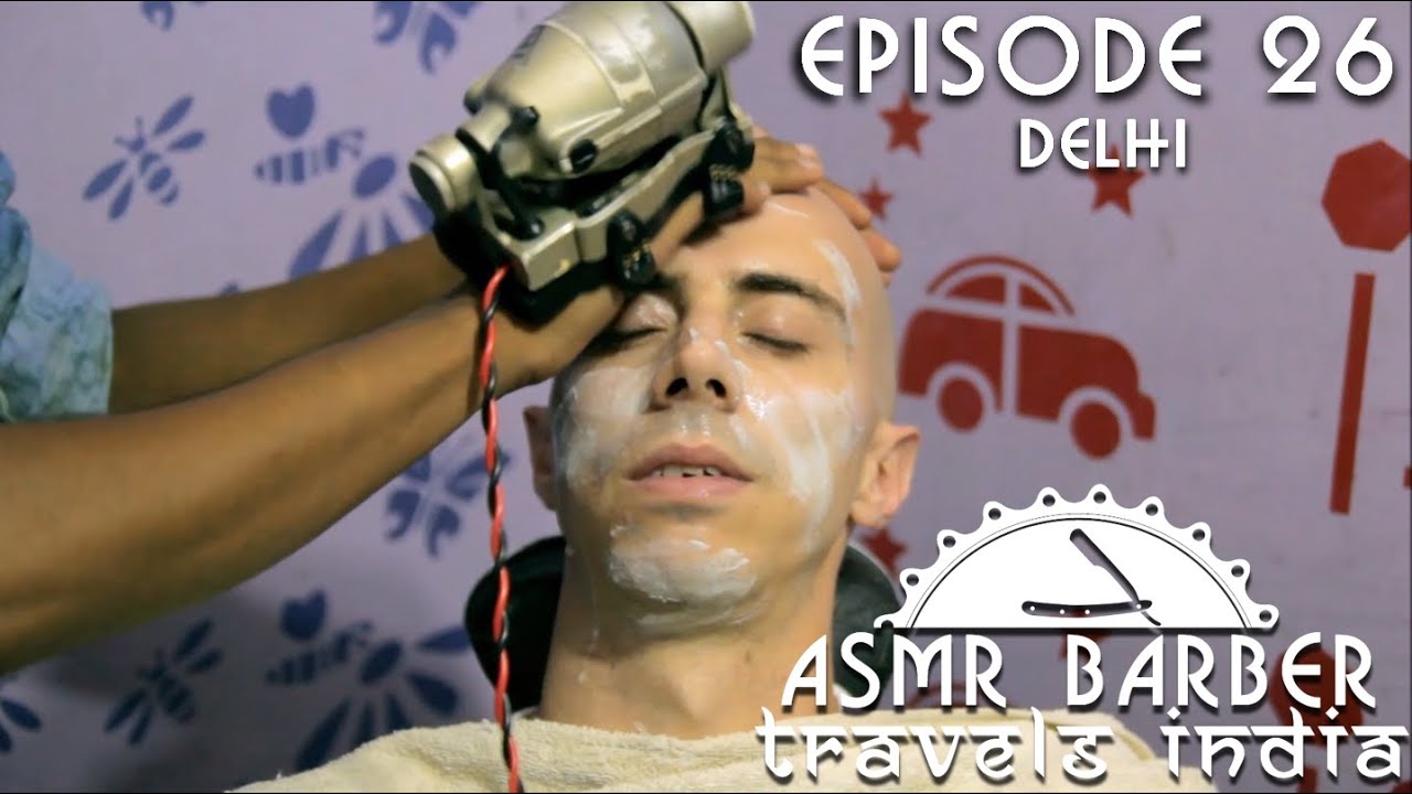 Indian Head and Facial Massage with Electric Massager and cream - ASMR no talking