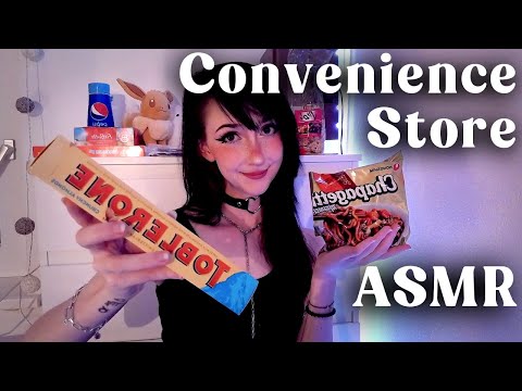 ASMR ☾ Convenience-Store Roleplay 🍫 product tapping, gripping, grasping & more 💜