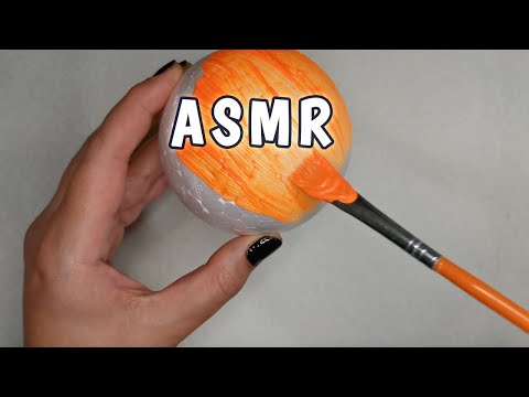 ASMR Painting (No Talking) | How I painted the orange styrofoam ball
