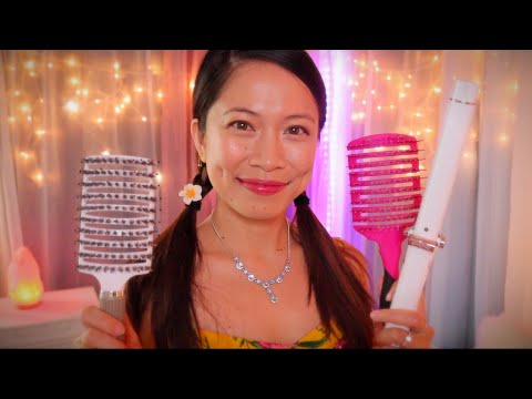 ASMR Friend Brushes and Styles Your Hair To Help You Sleep 😴 💜