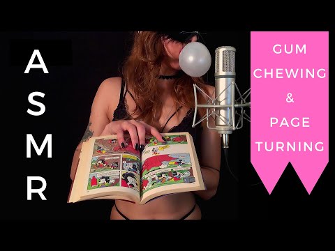 ASMR | Page Turning with Gum Chewing Sounds (No Talking)