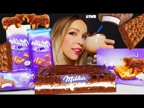 ASMR Milka Chocolate Homemade Cake 밀카 초콜릿 케이크 CHOCOLATE BARS MUKBANG (Eating Sounds)