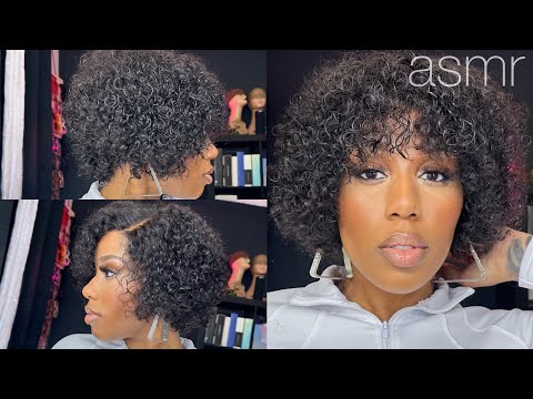 ASMR | Installing A Curly Pixie Wig?? 😱| LuvMe Hair