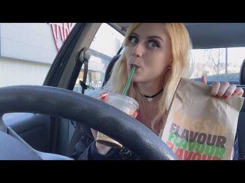 [ASMR] Chatty Car Mukbang! {Burger King & Starbucks}