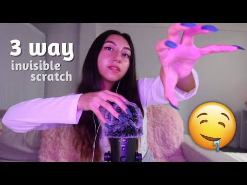 ASMR Invisible Scratching 3 WAYS (Foam, Bare, & Fluffy)