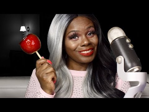 ASMR Red Candy Apple Eating Sounds