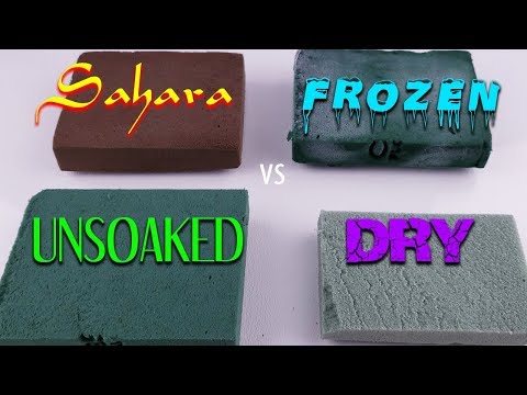 ASMR Sahara vs Unsoaked vs Dry Vs Frozen Floral Foam   Satisfying Floral Foam ASMR