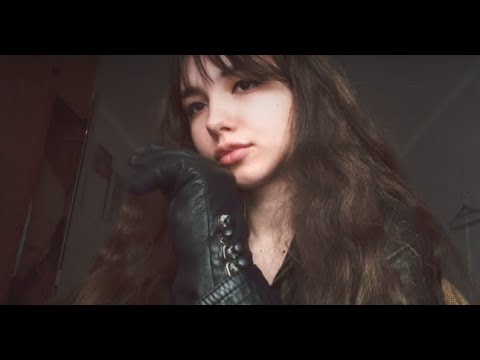 ASMR Leather triggers: leather gloves, bag and leather jacket 🧤👜🧥 (And a little whisper)