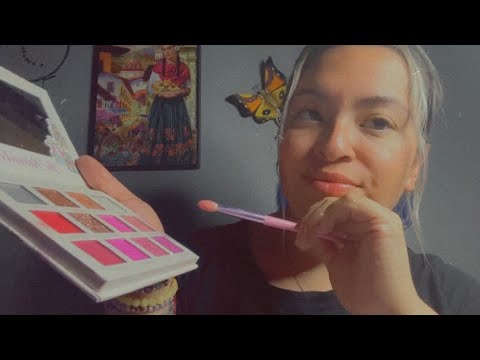 ASMR| Gossiping in class while your Rude/Funny Bestie does your makeup- rummaging &realistic sounds