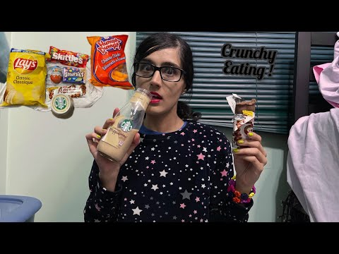 ASMR Eating | ☕️ 🇨🇦Crunchy Snacks Canadian Snacks Eating Sounds and Drinking Sounds