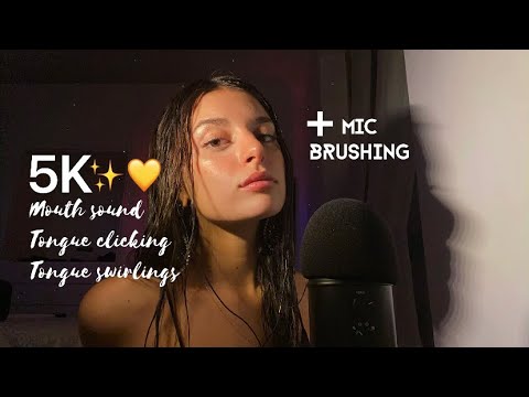 ASMR| speciale 5k con mouth sound, tongue clicking, tongue swirling and kisses+ mic brushing💛✨