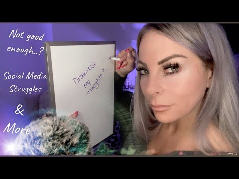 ASMR • Drawing While Whispering About My Struggles • Addiction & Much More .. 😴