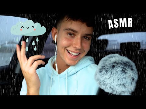 ASMR in a RAIN STORM [real rain] Floofy Mic Scratching, Breathy Whispers, Mouth Sounds