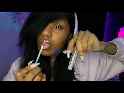 ASMR | 👄Lipgloss Plumping, Spoolie Nibbling w/ Wet Mouth Sounds & Personal Attention ✨