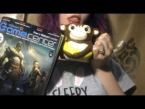 Asmr magazine flipping + gulping sounds