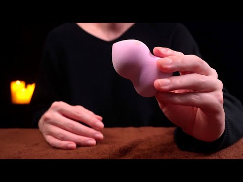 [ASMR]いろんな種類のパフで顔を作っていきます😀 - Makeup Puff and Sponge Tapping on Your Face for sleep(No Talking)