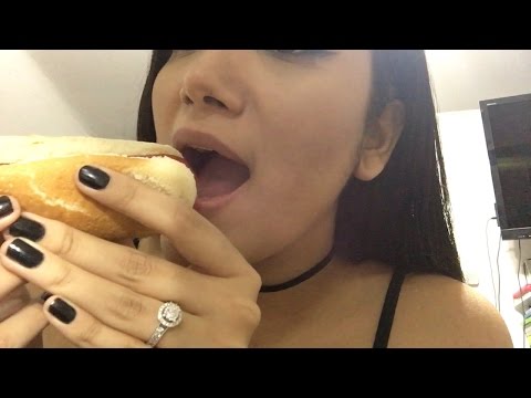 ASMR Eating Sounds - Burger King Grilled Hot Dogs - Whispering, Mouth Sounds