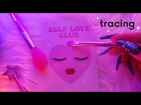ASMR Tracing Words, Tracing Illustrations, Crinkles and Brushing - Whispering