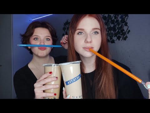 ASMR | Chill Whispers | Trying Boba Tea For The First Time - with my sister @tinglypotato