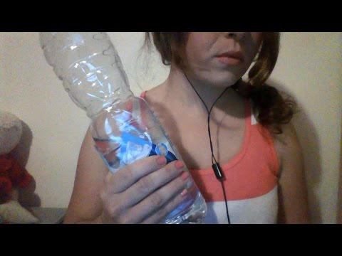 ﹌ ASMR Water Bottle sounds ﹌ Shaking Tapping Swishing - No spoken