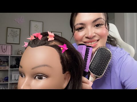 ASMR| School nurse brushes & styles your hair after you got jumped-hair brushing & clipping