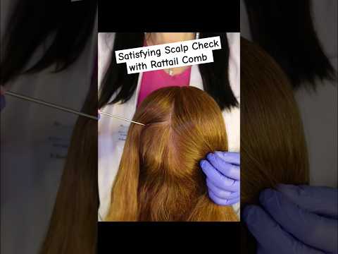 ASMR Satisfying Scalp Check with Rattail Comb #shorts