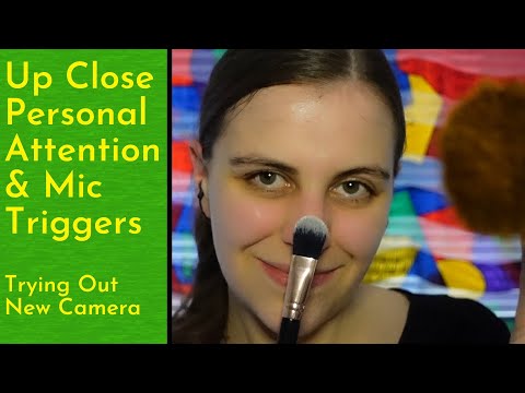 ASMR Random Up Close Personal Attention & On The Mic Triggers With Camera Brushing & Whispering
