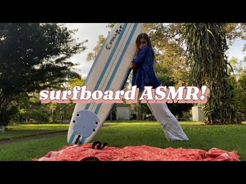 ASMR tapping and scratching on my new SURFBOARD! 🌞🏄‍♀️🤙🌊