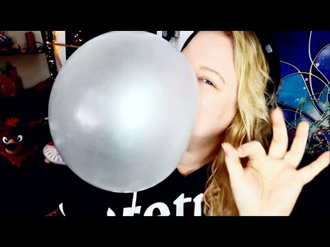 ASMR Bubblegum chew chew and blow blow (whispering and soft speaking)