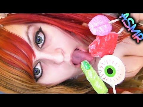 ASMR 🍭 Lollipop Licking ♡ Zombie Body Parts, Mouth Sounds, Eating, Chewing, Food, Candy, Yummy ♡
