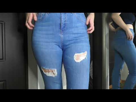 ASMR soft scratching jeans