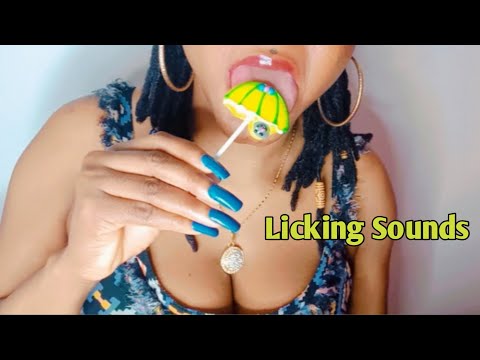 CANDY LOLLIPOP LICKING - ASMR [mouth sounds] licking sounds 🤤