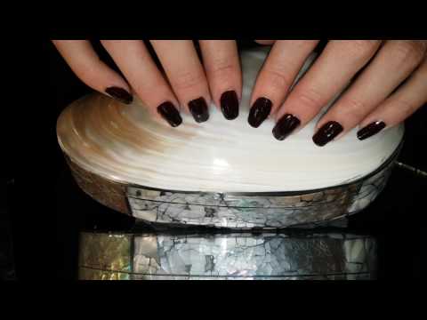 ASMR Black nails tapping on pearl shiny object (almost no talking/tapping/calming hand movements)