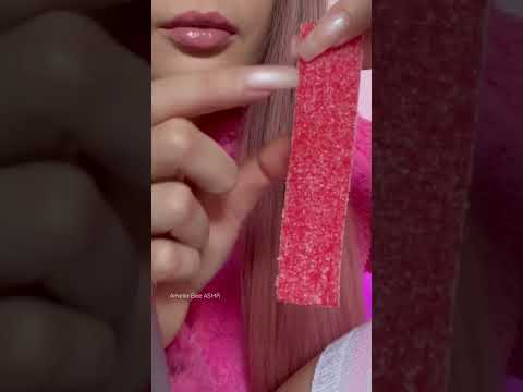 ASMR eating sour strap candy 🍓🍓🍓🍓🍓 #eatingsounds #chewingsounds #asmreating