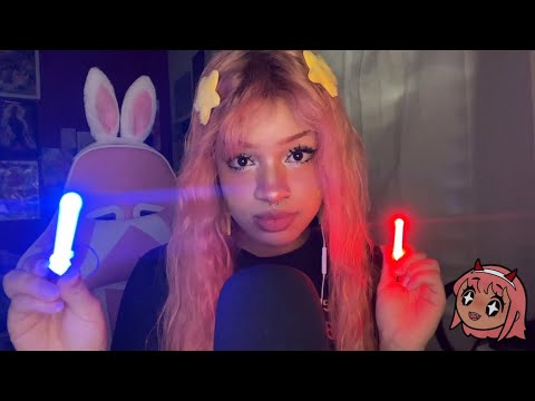 ASMR Light Triggers & Tracing! Mouth Sounds, Light stick, tunnel, and personal attention