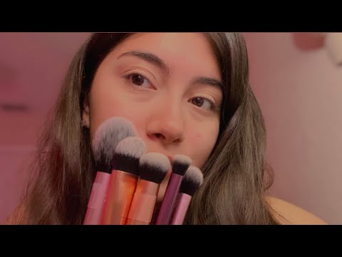 ASMR | mic brushing with mouth sounds