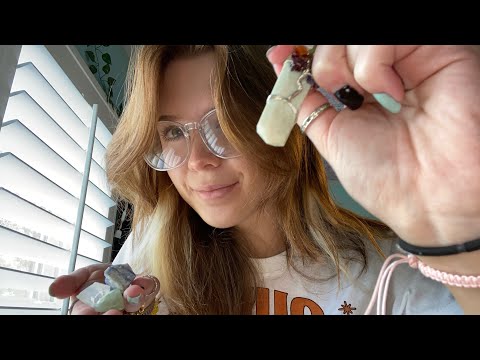 asmr doing your makeup with crystals