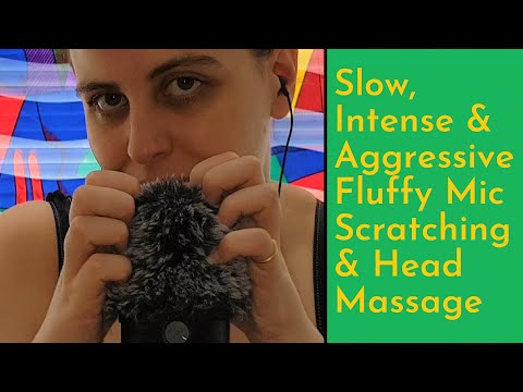ASMR Slow & Intensely Aggressive Fluffy Mic Scratching & Scratchy Head Massage(No Talking, Loopable)