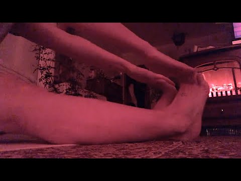 ASMR Stretching feet  & legs before bed :)