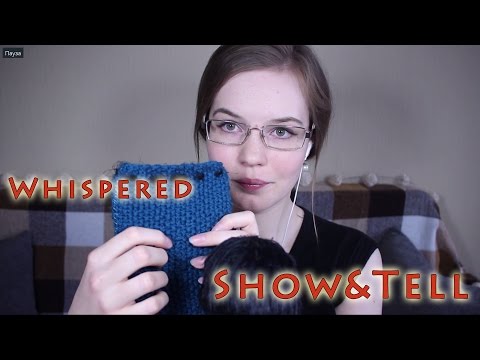 Show&Tell: tapping on e-reader and notebooks, knitted case scratching, whispers | Binaural HD ASMR